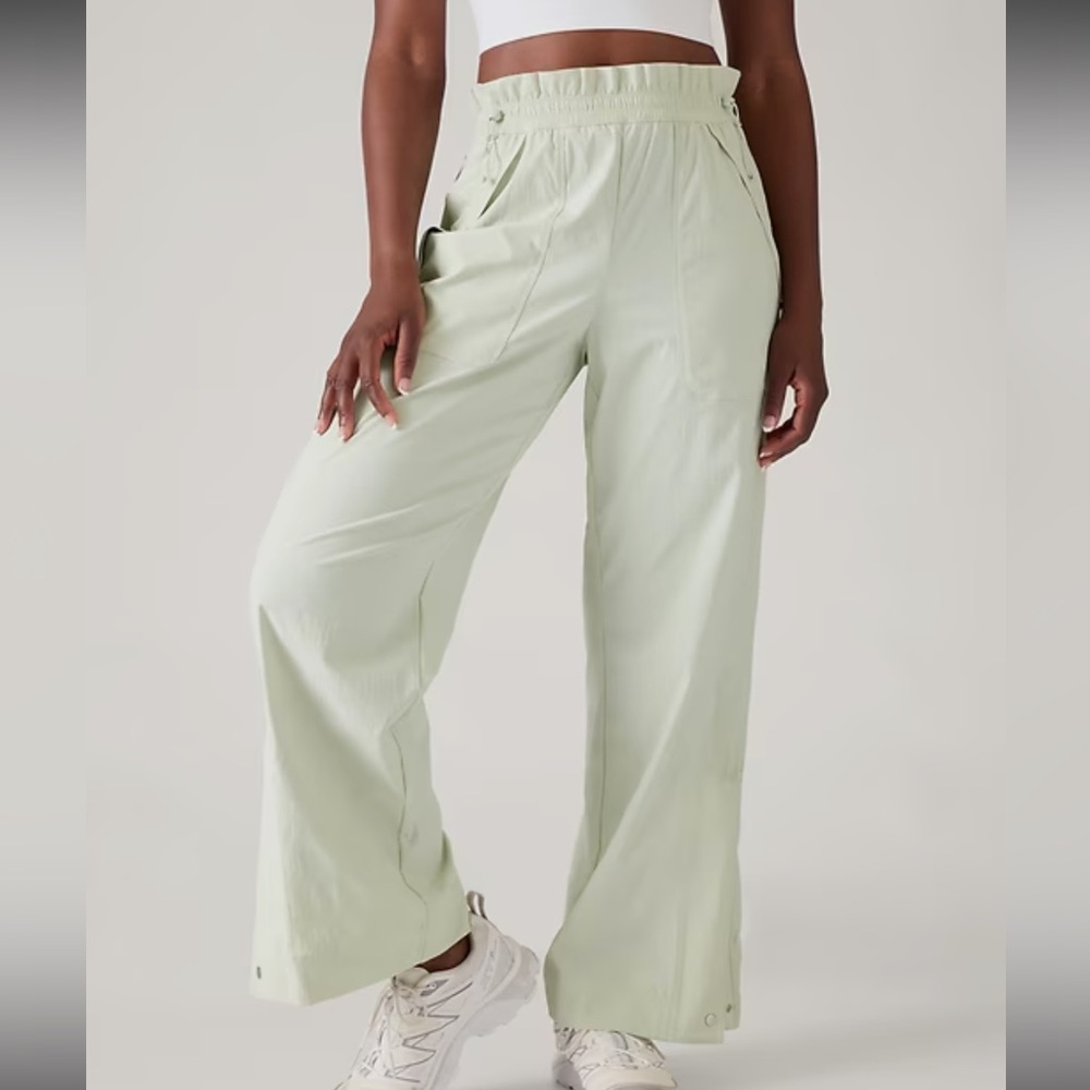 Athleta Trekkie High Rise Parachute Pant, Celadon Tint Hiking Pants